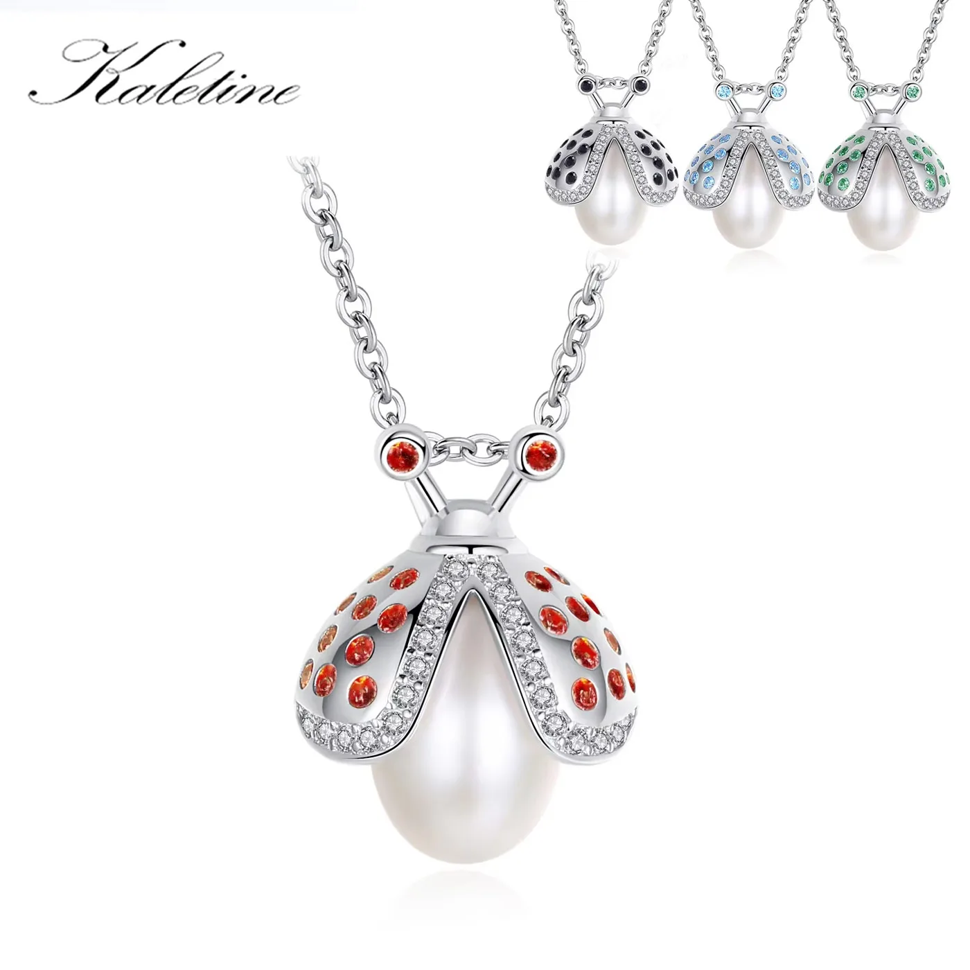 Biene mit Süßwasser-Perle, 3D Zirkonia Halskette in Lila, Schwarz, Blau, Grün, Rot | 925 Silber Anhänger Biene mit Süßwasser-Perle, 3D Zirkonia Halskette in Lila, Schwarz, Blau, Grün, Rot | 925 Silber Anhänger brand: Kaletine