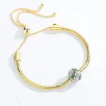 Frühling! Armband-Perle mit Blüten und grünen Blättern, Gänseblümchen | 925 Silber Beads & Charms brand: Kaletine