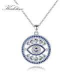 Magisches Auge! Blau-weiße Zirkonia-Kristalle und Emaille, „Böser Blick“ Halskette | 925 Silber Anhänger brand: Kaletine