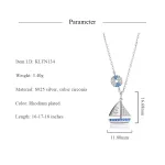 Maritimes Segelboot-Collier! Funkelnde Halskette mit blau-weißen Zirkonia-Kristallen | 925 Silber brand: Kaletine