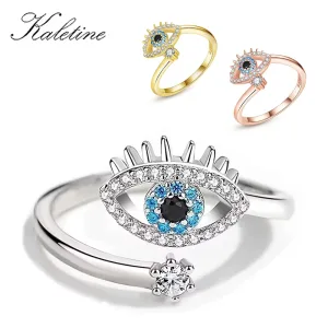 Offener Augen-Ring in Gold oder Silber! Blaue Zirkonia gegen den „Bösen Blick“, Wrap | 925 Silberringe brand: Kaletine