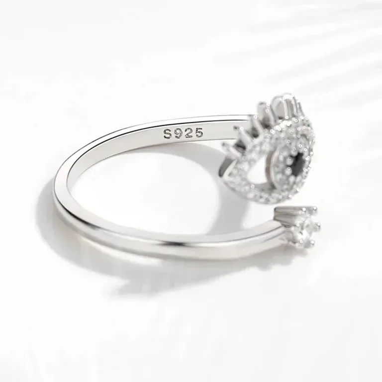 Offener Augen-Ring in Gold oder Silber! Blaue Zirkonia gegen den „Bösen Blick“, Wrap | 925 Silberringe brand: Kaletine
