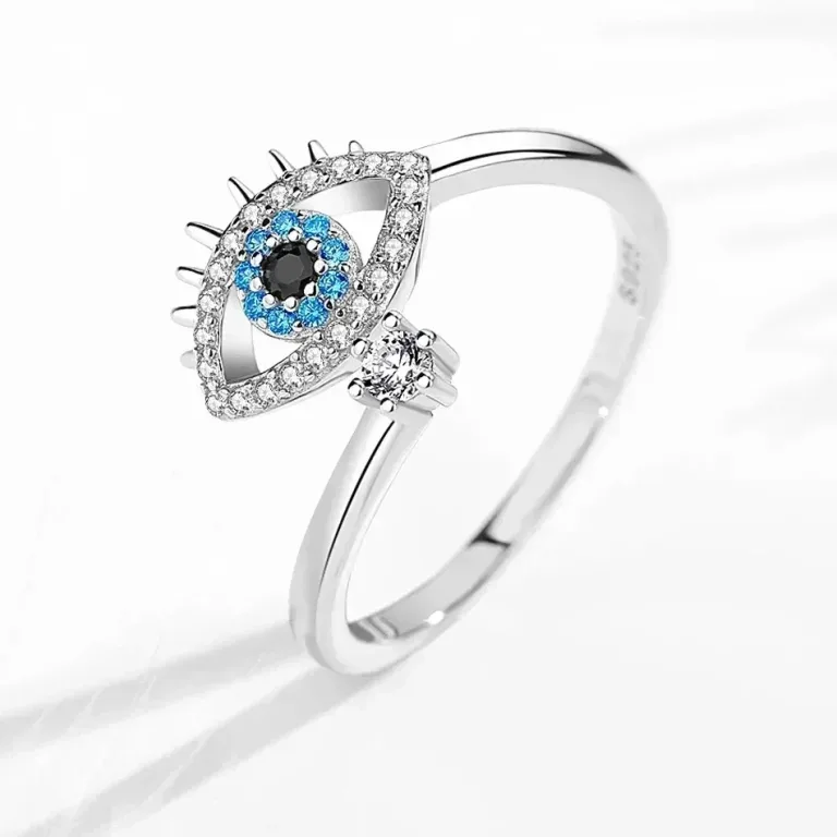 Offener Augen-Ring in Gold oder Silber! Blaue Zirkonia gegen den „Bösen Blick“, Wrap | 925 Silberringe brand: Kaletine
