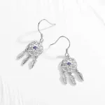 Traumfänger Ohrhänger in Gold, Rotgold oder Silber! Lila Zirkonia-Kristalle | 925 Ohrringe brand: Kaletine