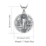 Heiliger Benedikt, Schutzpatron, „Benediktusmedaille“ mit Halskette | 925 Silber Anhänger brand: Eudora