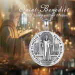 Heiliger Benedikt, Schutzpatron, „Benediktusmedaille“ mit Halskette | 925 Silber Anhänger brand: Eudora