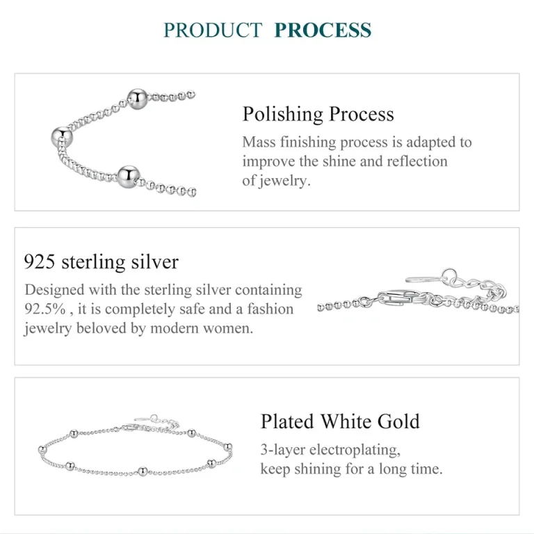 Klassisches Fußkettchen mit Silberkugeln: 925 Silber Kugelkette, poliert, mit Karabinerverschluss. Auch als Armband tragbar.