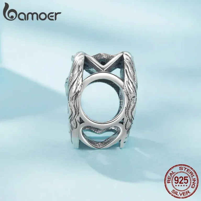 Pferdeliebe! 3D Herz Charm-Armband Bead: Mädchen mit Pferd, 925 Silber. Offenes Herz-Design, filigran, für Pandora Armbänder.