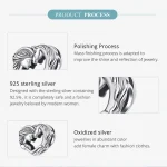 Pferdeliebe 3D Herz Charm-Armband Bead, 925 Silber, Mädchen & Pferd Motiv, Pandora kompatibel, oxidiertes Silber, Detailansicht