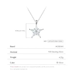 Funkelnde Winterstern Halskette: Kristall-Stern Anhänger mit Zirkonia in 925 Silber. Detailaufnahme des klaren Fünfsterns, Sternenzauber für dein Outfit.